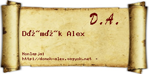Dömök Alex névjegykártya